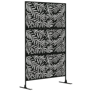 Metal Outdoor Privacy Screen, Decorative Outdoor Divider with Stand and Expansion Screws, Freestanding Privacy Panel for Garden Deck Pool Hot Tub, Willow Branch Style