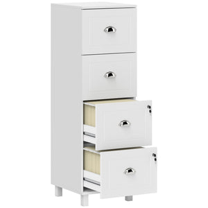 4 Drawer File Cabinet with Lock, Office Filing Cabinet, A4 Letter Size, Hanging File Folders, Black – view 8