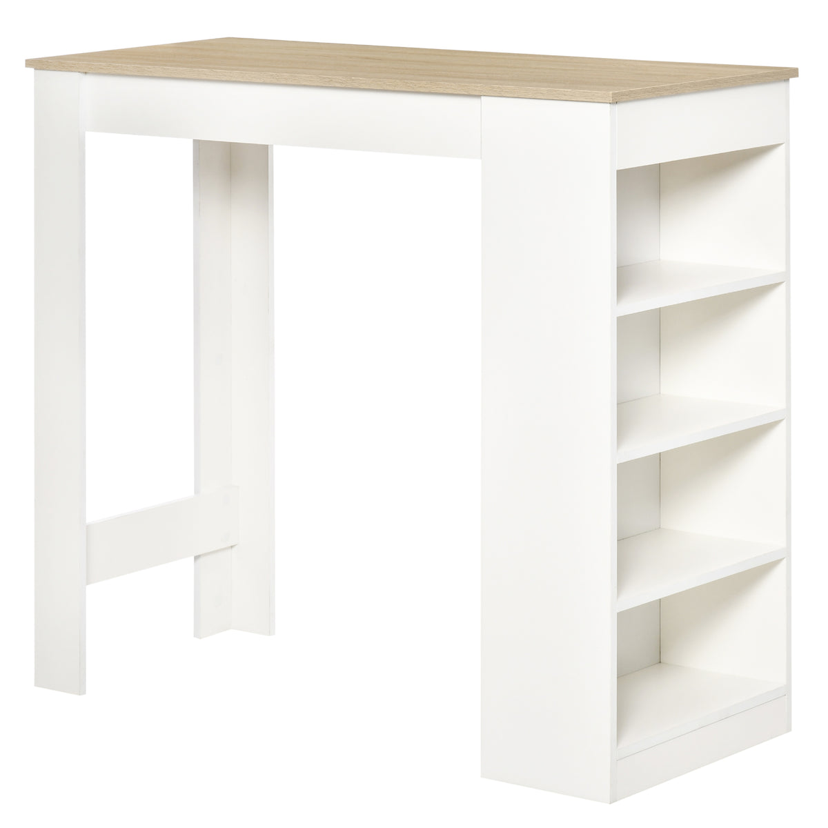 Bar Table, High Top Pub Table with 4 Storage Shelves, Modern Bar Height Table for Home Bar, Kitchen, Grey – view 8