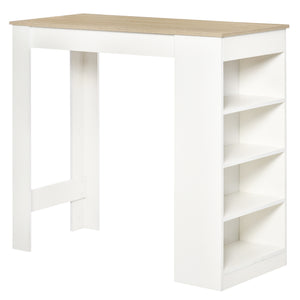 Bar Table, High Top Pub Table with 4 Storage Shelves, Modern Bar Height Table for Home Bar, Kitchen, Grey – view 8