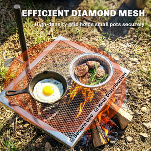 Swivel Campfire Grill, 360° Adjustable Heavy Duty Chrome-Plated Steel Campfire Cooking Grate, Silver