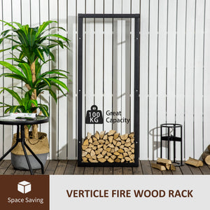 15.7" x 9.8" x 39.4" Firewood Rack Outdoor, Log Holder Fireplace Storage Rack with Handles and 220 lbs. – view 24