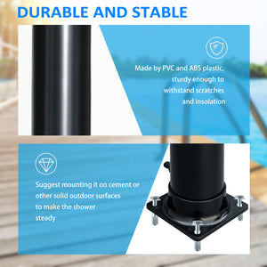 Solar Outdoor Shower, 5.3-Gallon Garden Shower with Adjustable Water Temperature up to 140°F, Black