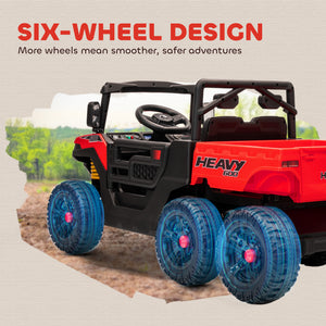 Qaba 24V 4WD Kids Ride On Truck with 6 Wheels Electric Ride On Car with Remote, Dump Bed for 3-8 Years