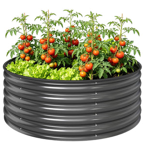 Galvanized Raised Flower Bed, 3 x 3 x 1.5 ft Outdoor Metal Raised Bed with Safety Edging and Gloves – view 8
