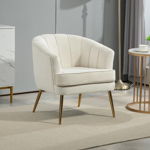 Fabric Armchair, Modern Accent Chair with Gold Metal Legs for Living Room, Bedroom, Home Office, Black – view 14