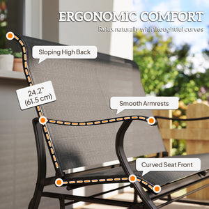 2-Person Outdoor Glider Chair, Patio Glider Rocking Chair with Mesh Seat and Backrest – view 20
