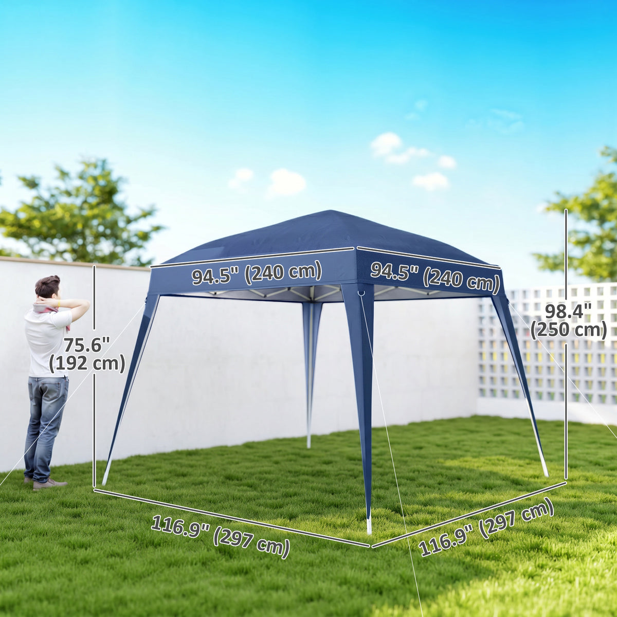 8' x 8' Pop Up Canopy, Outdoor Folding Tent, Portable Party Tent with Carrying Bag for Camping, Party – view 2