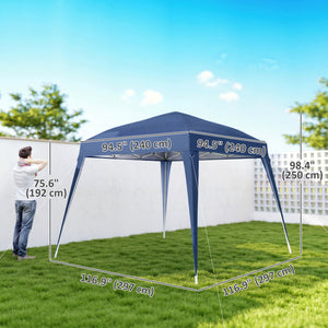 8' x 8' Pop Up Canopy, Outdoor Folding Tent, Portable Party Tent with Carrying Bag for Camping, Party – view 2
