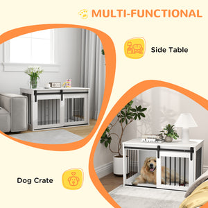 39" Dog Crate Furniture, Dog Crate End Side Table for Large Dogs, White – view 4