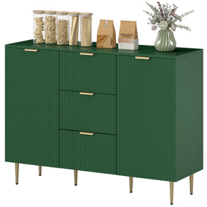 Modern Kitchen Storage Cabinet, Sideboard Buffet Cabinet w/ 3 Drawers and Adjustable Shelves for Kitchen – view 8