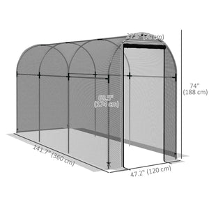 Galvanized Steel Crop Cage, Plant Protection Tent with Zippered Door, 4' x 4', Black – view 30