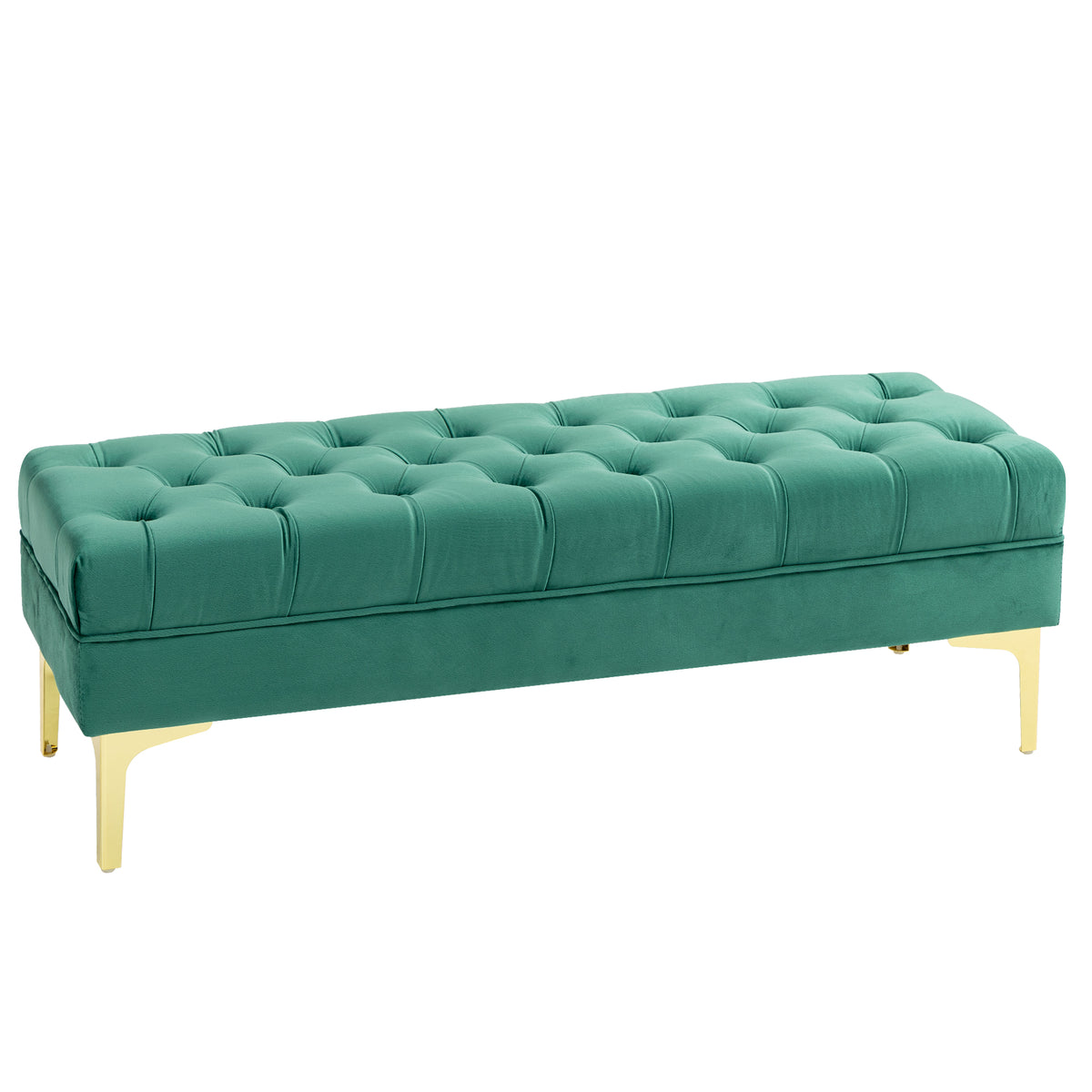 End of Bed Bench, Upholstered Bench, Entryway Shoe Bench with Button Tufted for Living Room, Bedroom, Blue – view 8