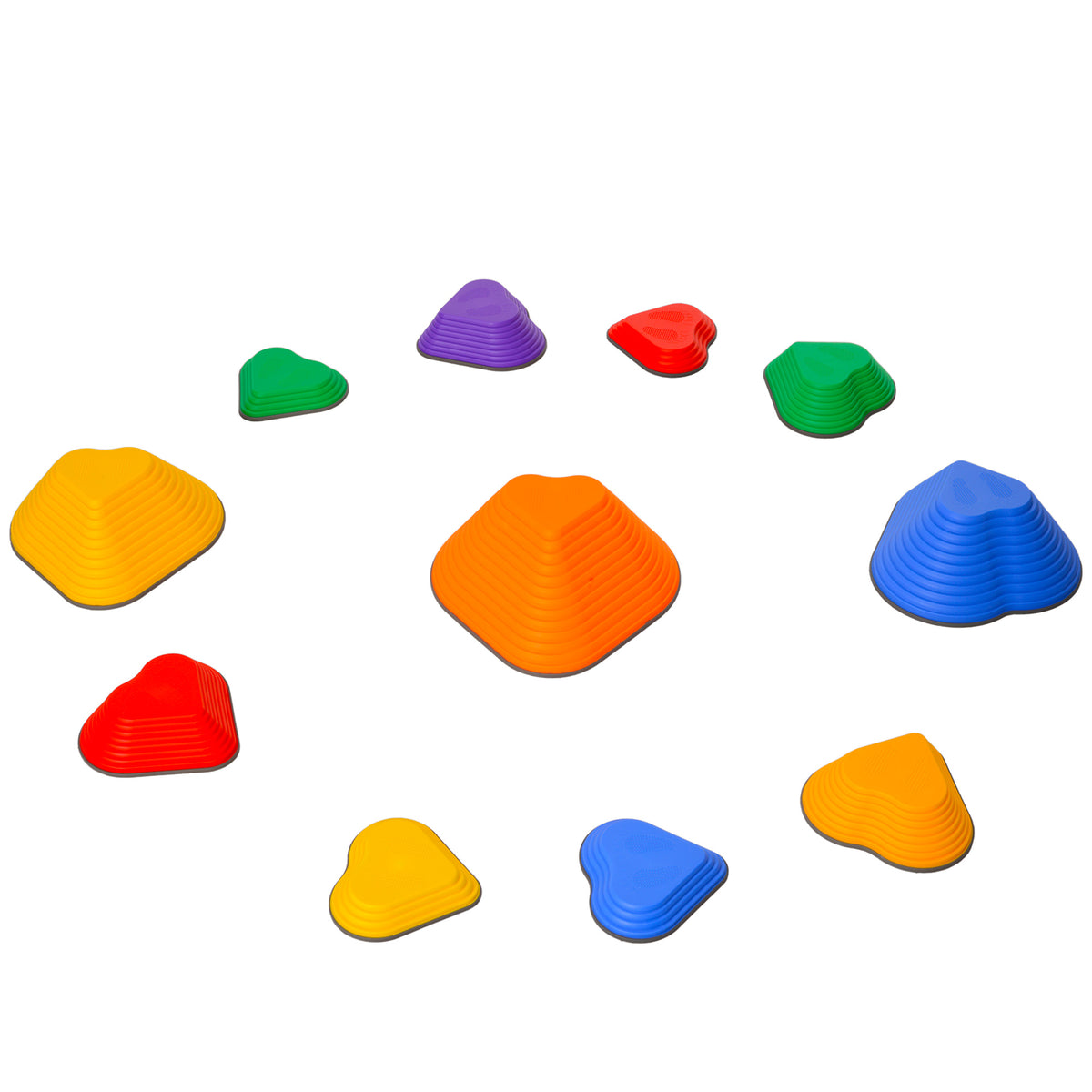 Qaba 6PCs Non-Slip Stackable Kids Stepping Stones, Heart-Shaped