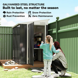 4' x 8' Outdoor Storage Shed Lean to Shed Outdoor Metal Tool Shed with Lockable Door and Air Vents – view 17