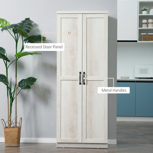 63" Kitchen Storage Cabinet, 5-tier Pantry Cabinet with Doors and Adjustable Shelves for Dining Room, Black – view 27