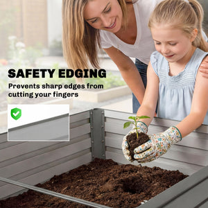 5' x 3' x 2' Raised Garden Bed, Galvanized Planter Box for Growing Flowers, Herbs and Vegetables, Black – view 34