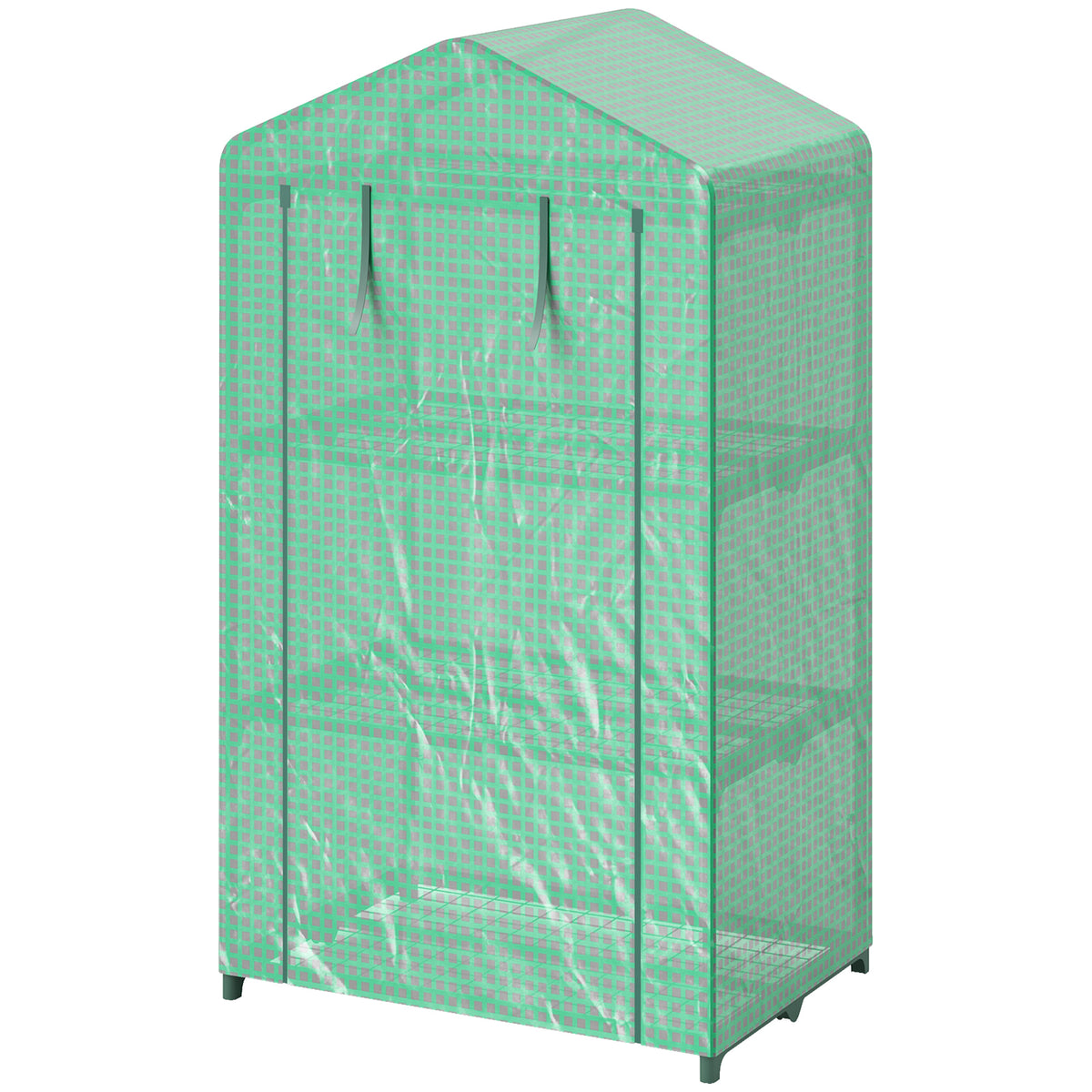 5 Tier Mini Greenhouse, Portable Outdoor Flower Stand with Shelf Clips, Indoor Greenhouse with Steel Frame – view 3