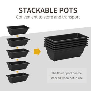 5-Tier Raised Garden Bed with 5 Planter Box, Outdoor Plant Stand Grow Containers with Leaking Holes, Black – view 4