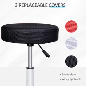Adjustable Hydraulic Swivel Massage Salon Stool Facial Spa Tattoo Saddle Chair with 3 Changeable Seat Covers, Red/White/Black