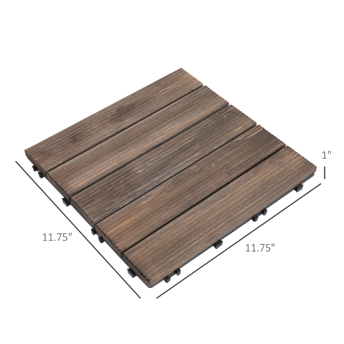 27 Pcs Wood Interlocking Deck Tiles, 12 x 12in Outdoor Flooring Tiles for Indoor and Outdoor Use – view 2