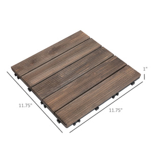 27 Pcs Wood Interlocking Deck Tiles, 12 x 12in Outdoor Flooring Tiles for Indoor and Outdoor Use – view 2