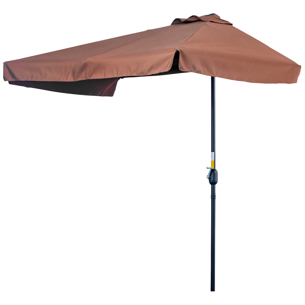 9.8ft Half Umbrella Semi Round Patio Parasol with Crank Handle, Top Vent for Garden – view 3