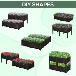 1 Piece Raised Garden Bed PP Raised Flower Bed Vegetable Herb Grow Box Stand Brown – view 28