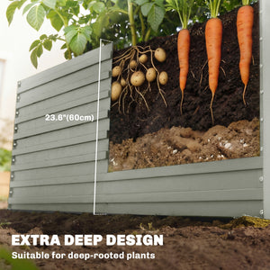 5' x 3' x 2' Raised Garden Bed, Galvanized Planter Box for Growing Flowers, Herbs and Vegetables, Black – view 31