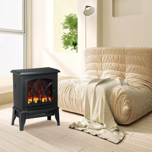 Electric Fireplace Heater, Freestanding Fireplace Stove with Realistic Flame and Overheat Protection – view 7