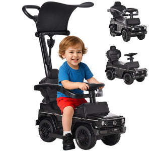 Aosom Mercedes-Benz G350 Licensed Push Car, 3-in-1 Toddler Sliding Car with Horn, Steering, Foot Rest, Seat Storage