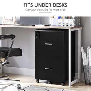 2 Drawer File Cabinet with Lock, Small Rolling Filing Cabinet for A4, Letter-Size Documents – view 6