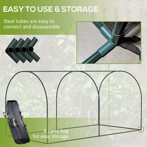 8' x 4' Crop Cage, Garden Plant Protector, with 2 Zippered Doors and 6 Ground Stakes, for Garden, Yard – view 4