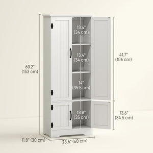 48" 4-Door Storage Cabinet Multi-Storey Large Space Pantry with Adjustable Shelves Black – view 23