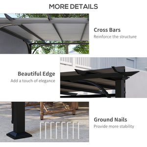 10' x 10' Outdoor Pergola Patio Gazebo Canopy Sun Shelter, Steel Frame, Beige – view 12