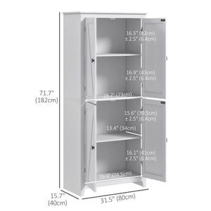 72" Freestanding Storage Cabinet, Kitchen Pantry Cabinet with Doors and Shelves for Dining Room, Natural – view 30