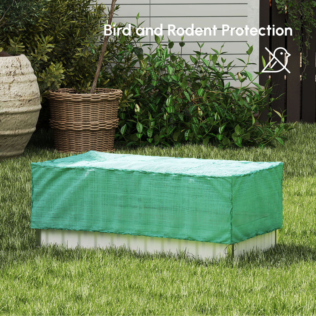 Raised Garden Bed, 5.7 x 3 x 2.3ft Steel Planter Box Outdoor with Cover, Gloves, Dark Grey – view 14