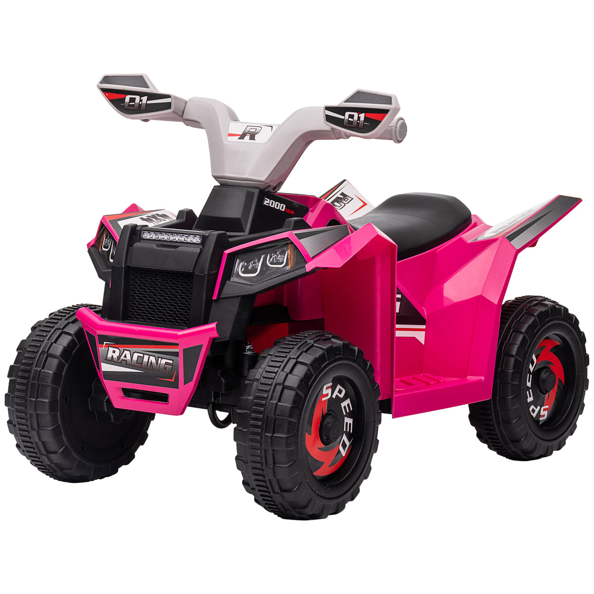 Aosom 6V Quad Kids Electric Car with Wear-resistant Wheels, for Boys and Girls Aged 18-36 Months