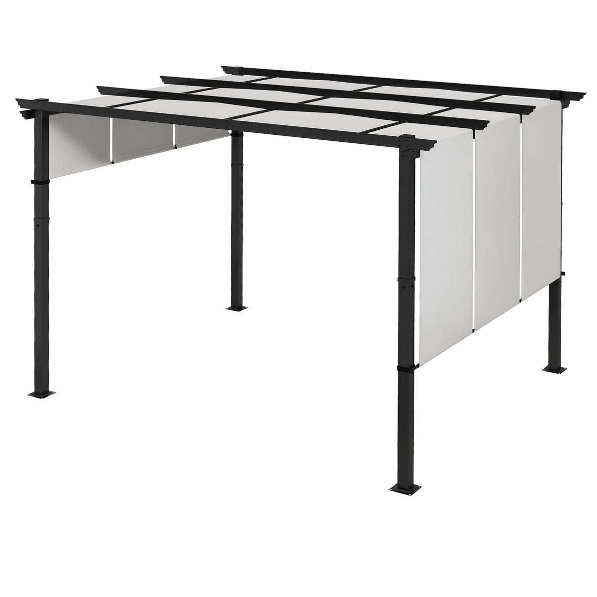 10' x 10' Metal Pergola, Outdoor Pergola with Retractable Canopy, for Garden, Patio, Backyard, Deck – view 22