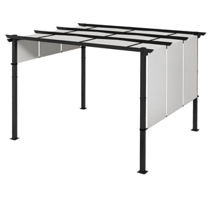 10' x 10' Metal Pergola, Outdoor Pergola with Retractable Canopy, for Garden, Patio, Backyard, Deck – view 22
