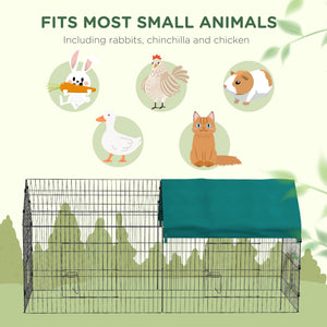 73" Small Animal Cage with Roof, Indoor/Outdoor Use,  for Chicken, Rabbits, Chinchillas