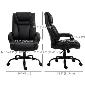 PU Leather Executive Office Chair with High Back, Adjustable Height and Swivel Wheels, 400LBS Capacity – view 9