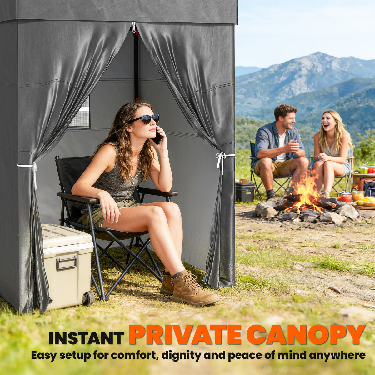 4 x 4 ft Compact Pop Up Canopy Tent, UPF 50+ Changing Room – view 24