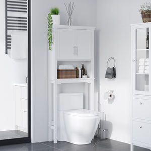 Over the Toilet Storage, Bathroom Cabinets Over Toilet, Cabinet Above Toilet with Doors and Shelves