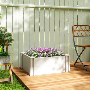 Vinyl Raised Garden Bed Kit, 2 x 2 x 1ft Modular Elevated Garden Box with Slotting Legs and Open Bottom – view 6