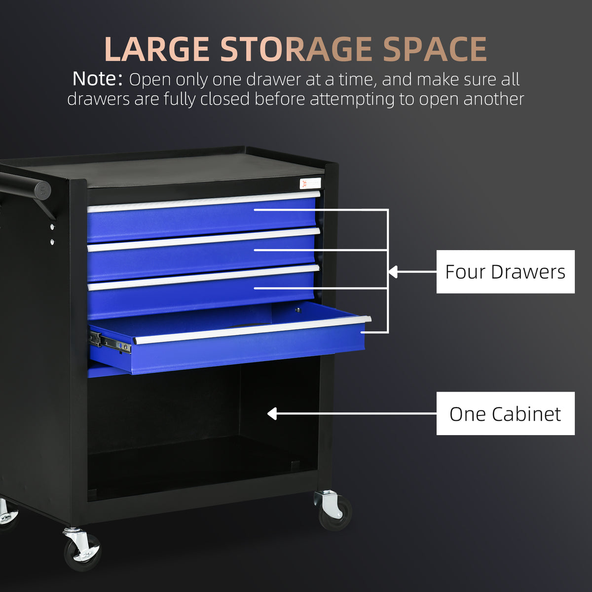 4-Drawer Tool Chest with 4 Wheels, Rolling Tool Box and Storage Cabinet – view 10