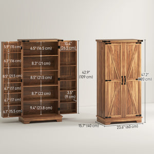 47" Kitchen Pantry Storage Cabinet, Farmhouse Kitchen Pantry Cabinet with Adjustable Shelves and Door – view 10