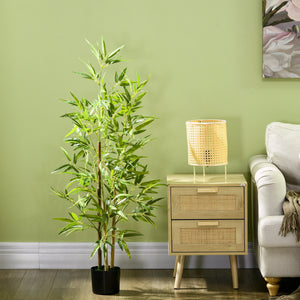 4ft Artificial Tree, Indoor Fake Bamboo with Pot, for Home Office Living Room Decor