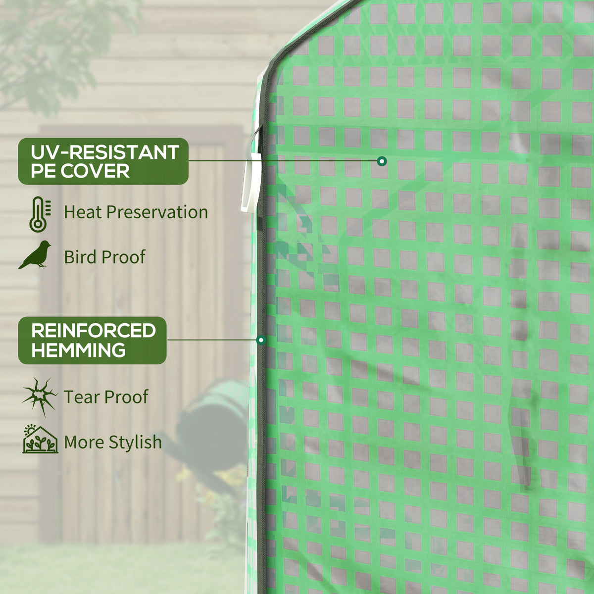 Walk-in Greenhouse with 3 Tier, Garden Plant Growhouse with Roll-up Door and Mesh Windows – view 4