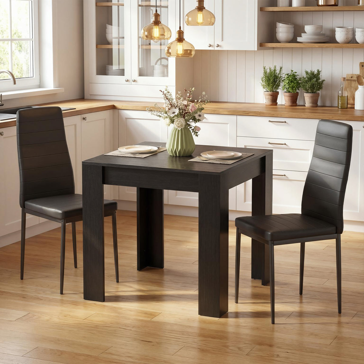 Dining Table Set for 2, Square Kitchen Table and Chairs – view 7